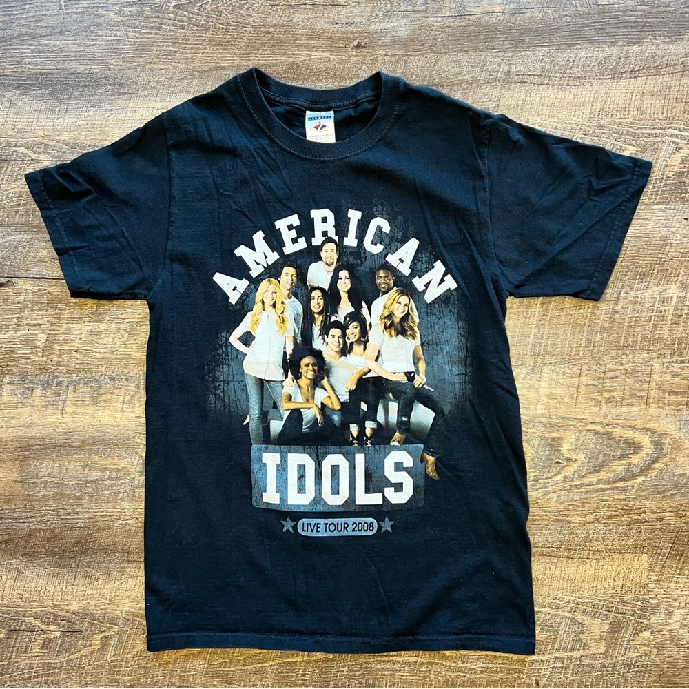 American Idol Live Tour 2008 Black Short Sleeve T-shirt